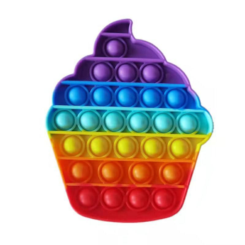 Mainan pop it murah popit Pop Its Square rainbow multicolor Fidget Toy Push bubble-5
