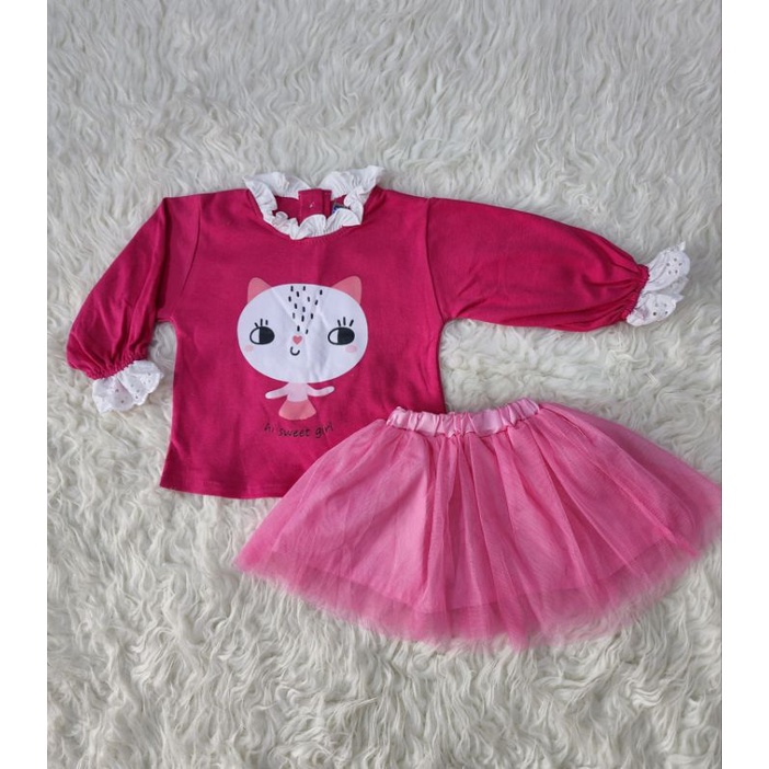 sofiebabyshop sett atasan tangan panjang tutu