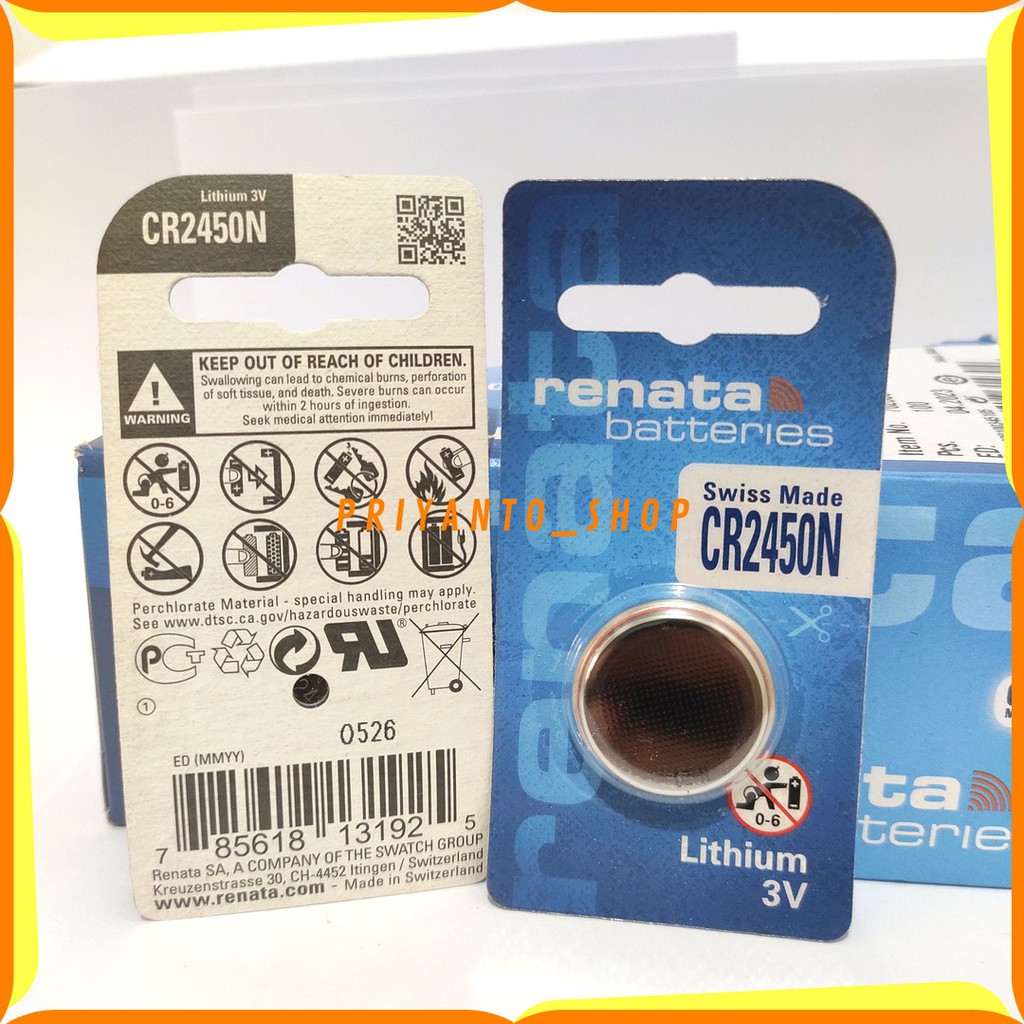 ORIGINAL RENATA CR-2450N CR 2450 3V LITHIUM BATTERY BATERE BATREI