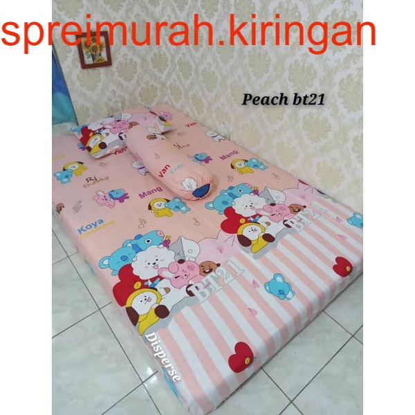 sprei homemade motif peach bt21 bts