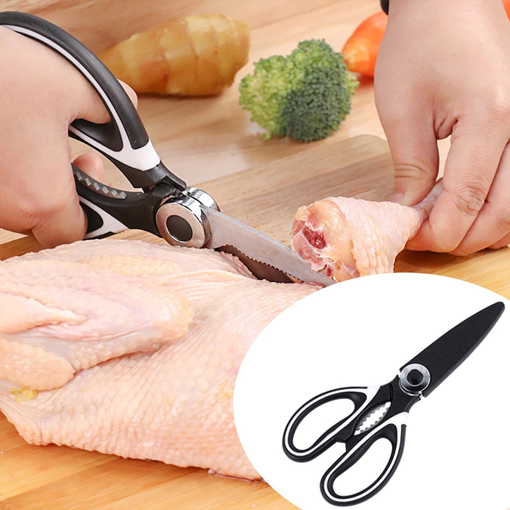 Gunting Daging Dapur Serbaguna Kitchen Meat Scissors Stainless Steel Multifunctional Bottle Opener Detachable Scissors Pembuka Botol