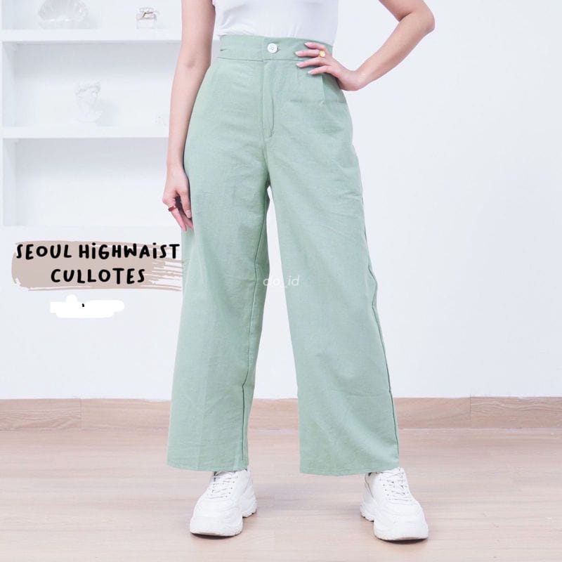 Fashion Style Highwaist Kulot Linen Premium Laura Slim Kulot Highwaist / Kulot Linen SEOUL