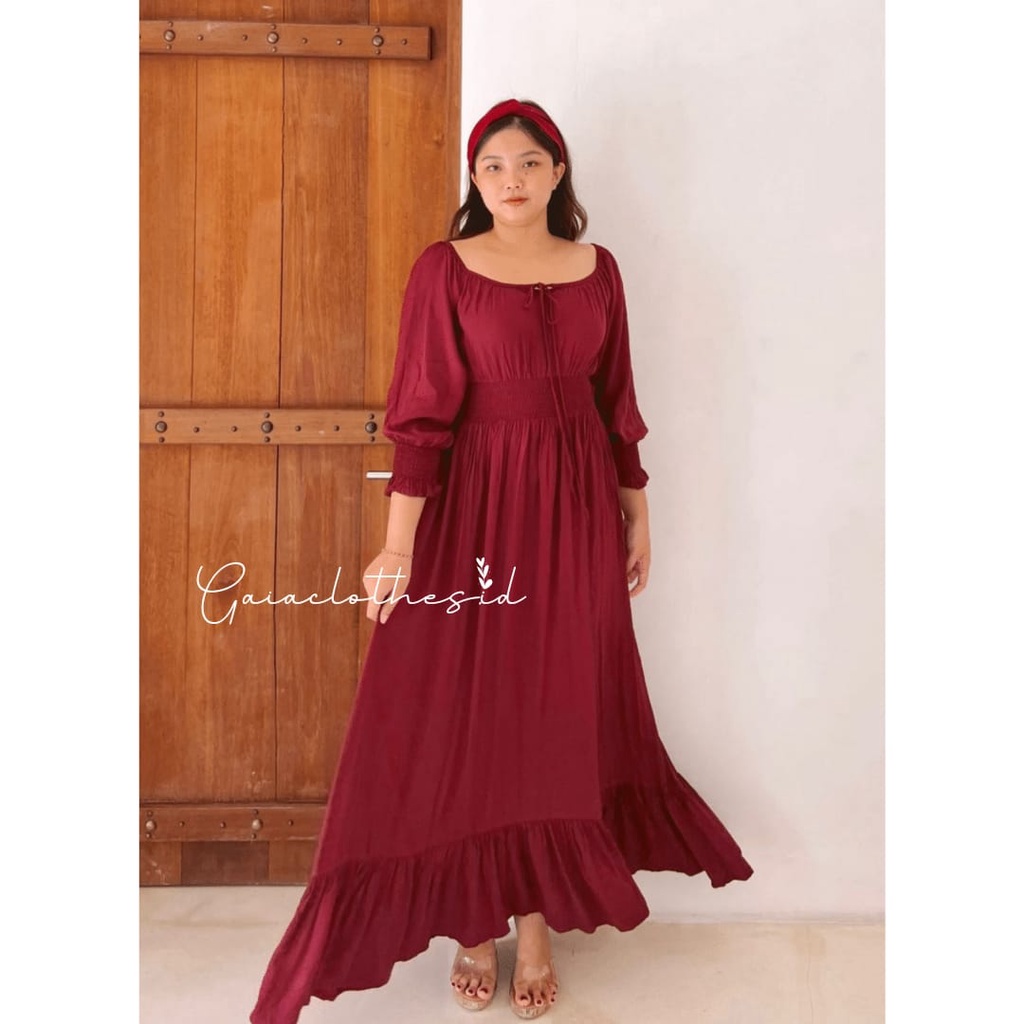 DRESS ZELLIEN TOP RAYON TWILL / DRESS JUMBO SIZE / DRESS KEKINAN / MAXI DRESS