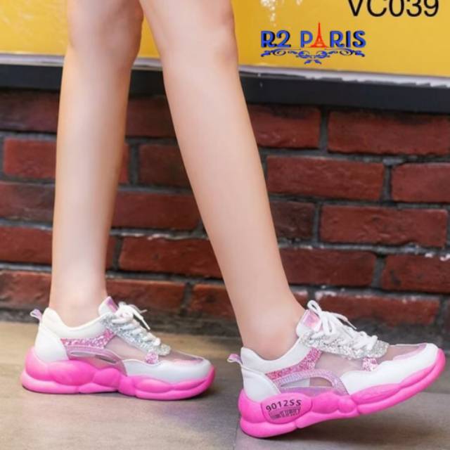 Sepatu sneakers , sepatu korea , sepatu wanita kimy pink