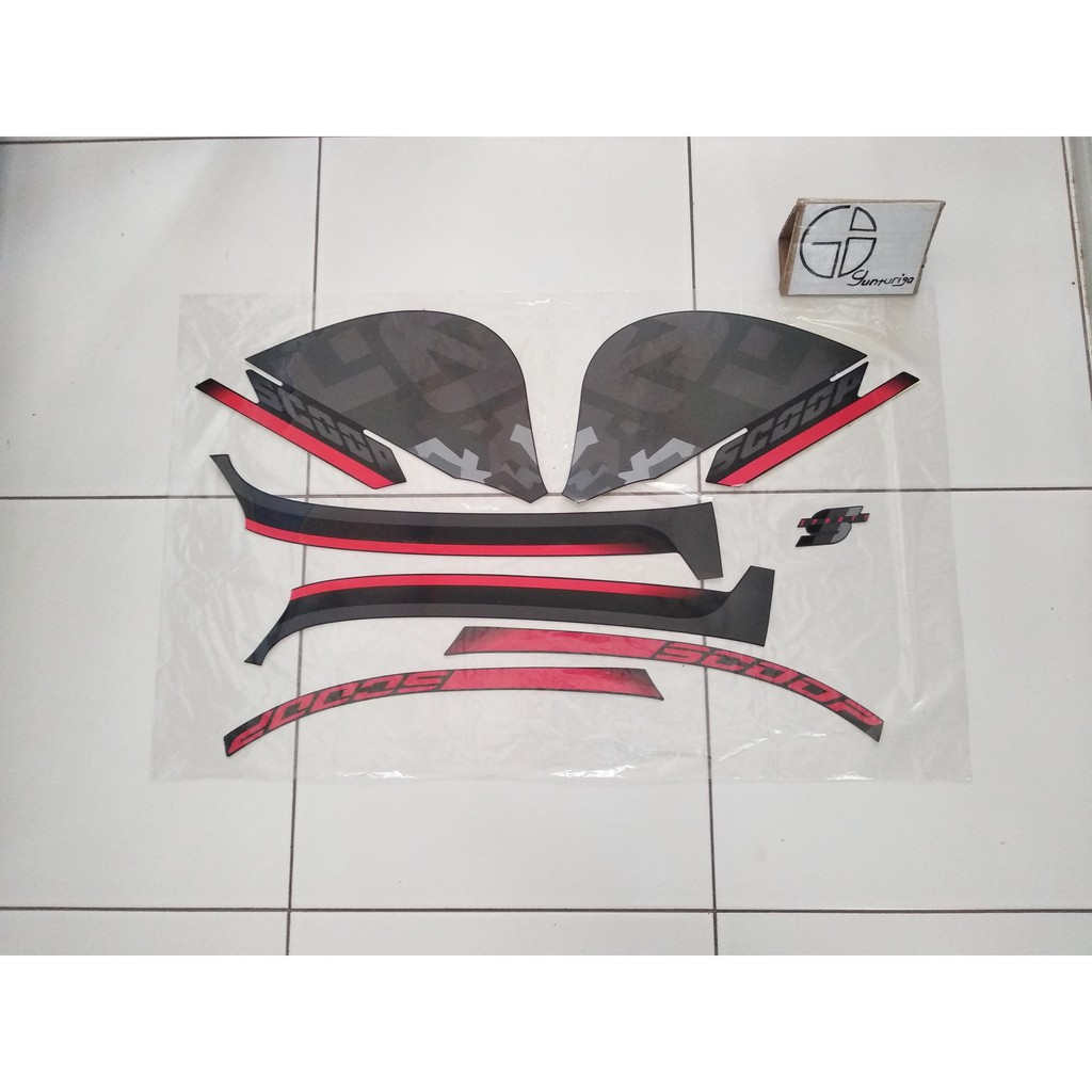 Striping Sticker Lis Honda Scoopy Sporty 2020 2021 Hitam Original