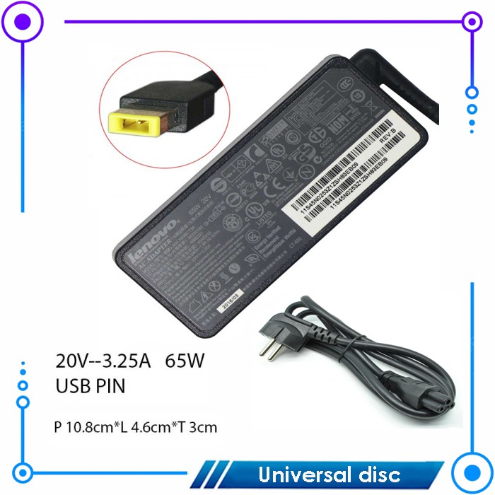 Adaptor Charger Compatible Lenovo Ideapad E10-30 E20-30 Yoga 11 Flex 10 20V 3.25A - 1390