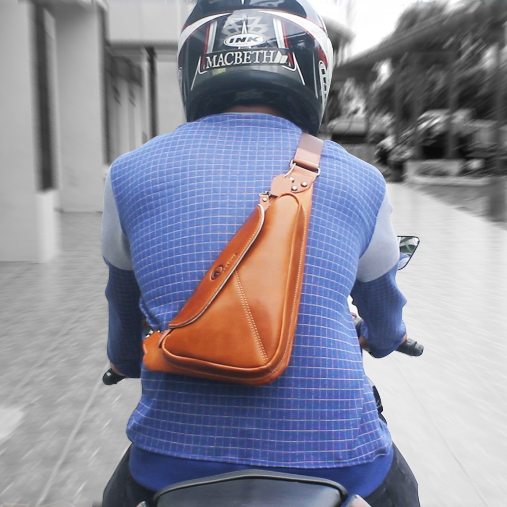 Tas Selempang Pria / Tas Selempang Slempang Salempang Pinggang Kecil Slingbag Waistbag Kulit Asli Pr