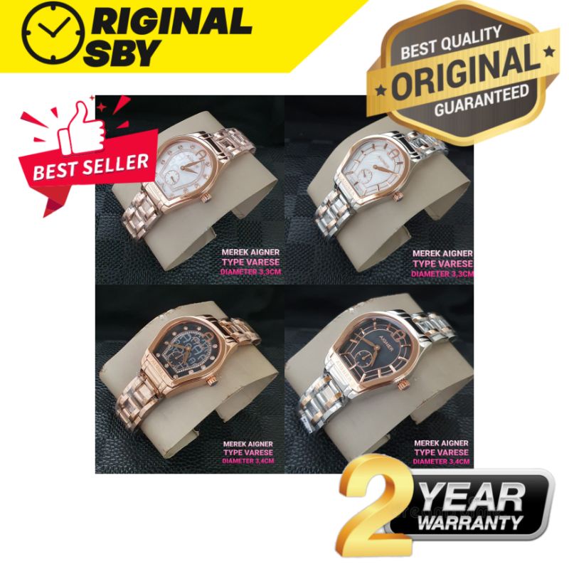 JAM TANGAN PRIA WANITA | RANTAI | KULIT | KARET | MURAH | aigner varese strap all stainless steel bo