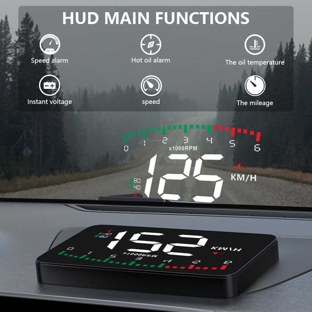 Display HUD Mobil OBD2 Speedometer Head-Up Projector