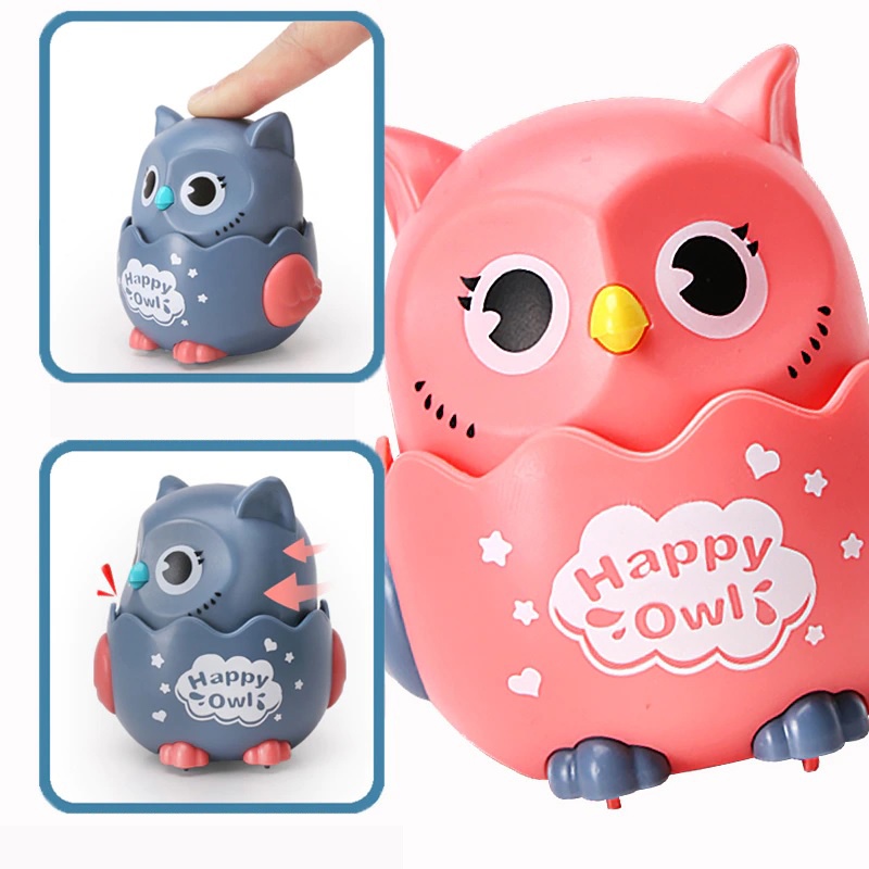 Mainan Anak  Anak Owl / Mainan Edukasi Anak Burung Happy Owl Tekan dan Jalan Jalan / Mainan Bayi