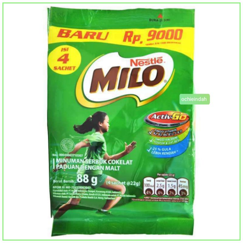 

Milo Activ Go polybag 4 x 22gram isi 4 shacet