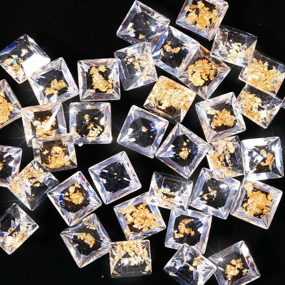 Mxbeauty Dekorasi Nail Art Mini Resin DIY Bahan Stereo Foil Emas Kuku Kecantikan Manicure Tools Hiasan Kuku