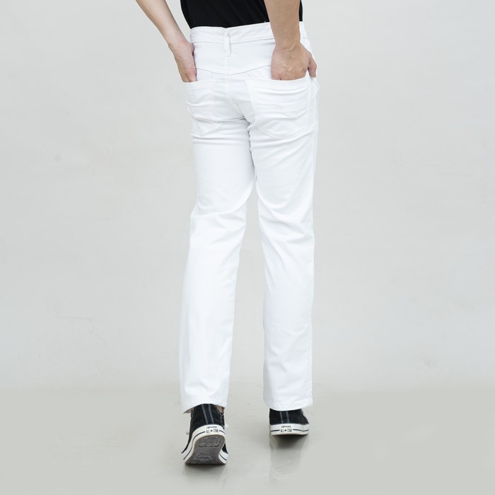 Houseofcuff Celana Chino Panjang Pria Slim fit Stretch Jeans Putih