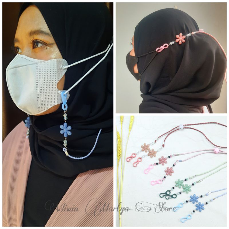 WMS KM 04 KONEKTOR MASKER KOREA FLOWER SERIES STRAP MASKER KOREA