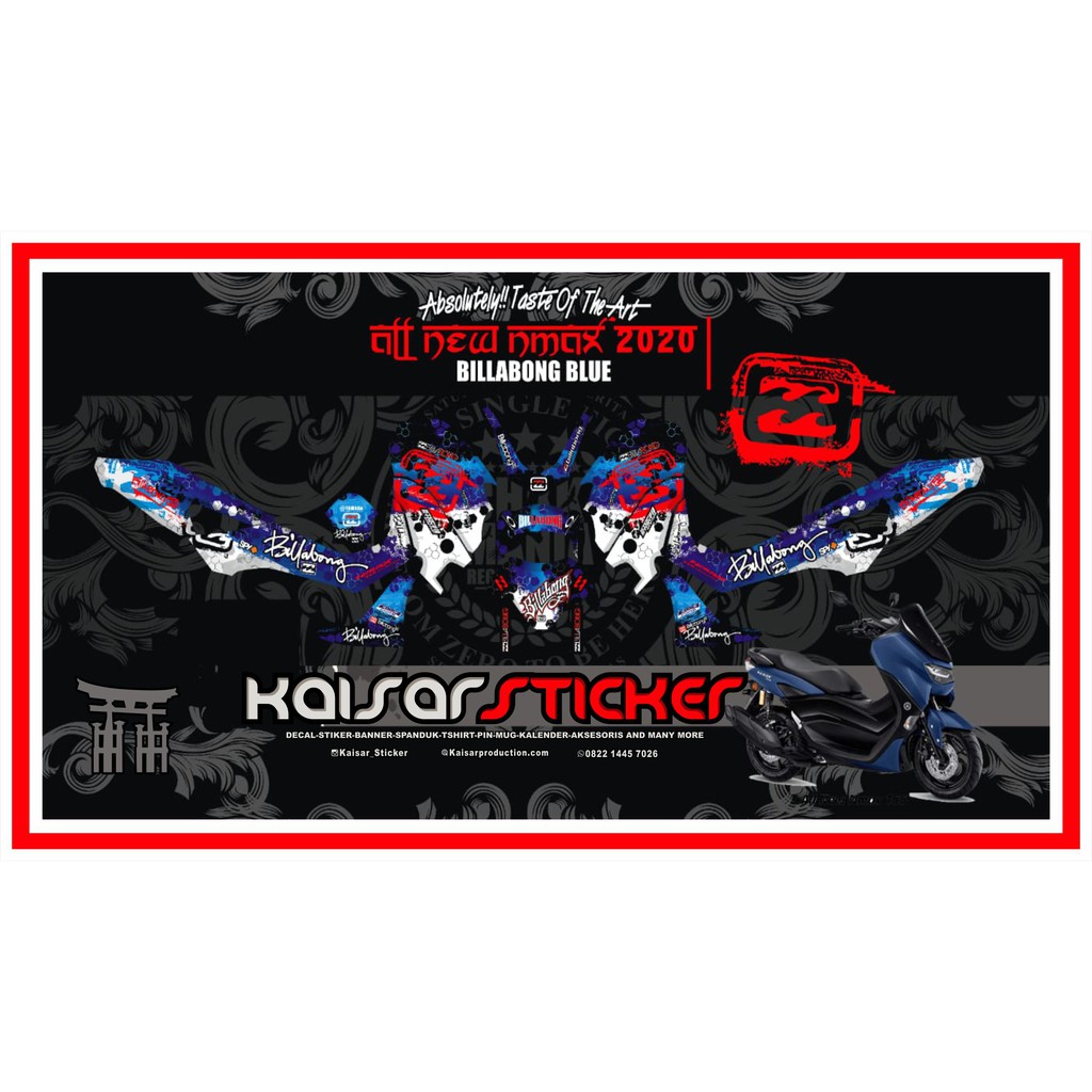 DECAL STICKER FULL BODY STIKER MOTOR DECAL MOTOR NEW N MAX 2020  blue bilabong