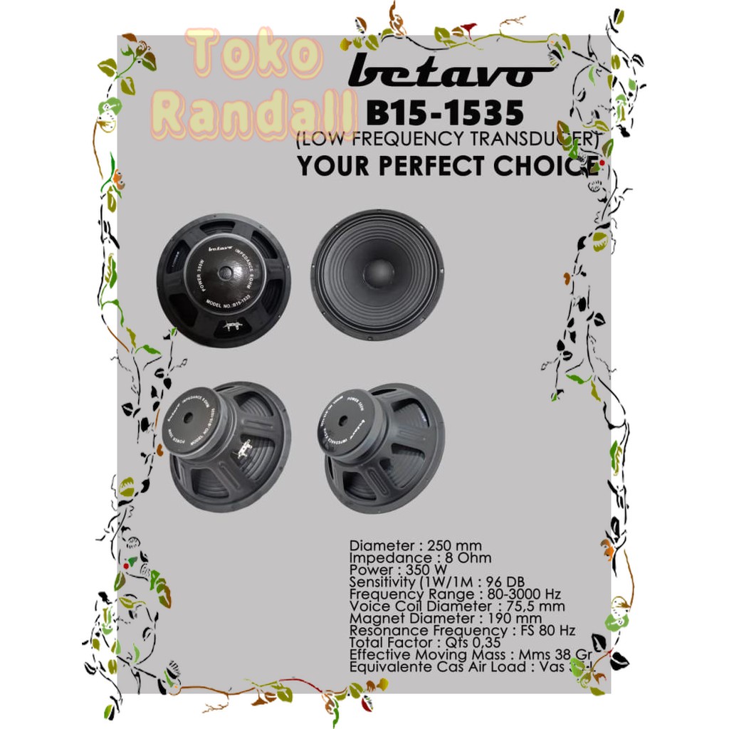 Speaker Betavo 15 Inch B15-1535 spiker B15 1535 Voice Coil 3 Inch