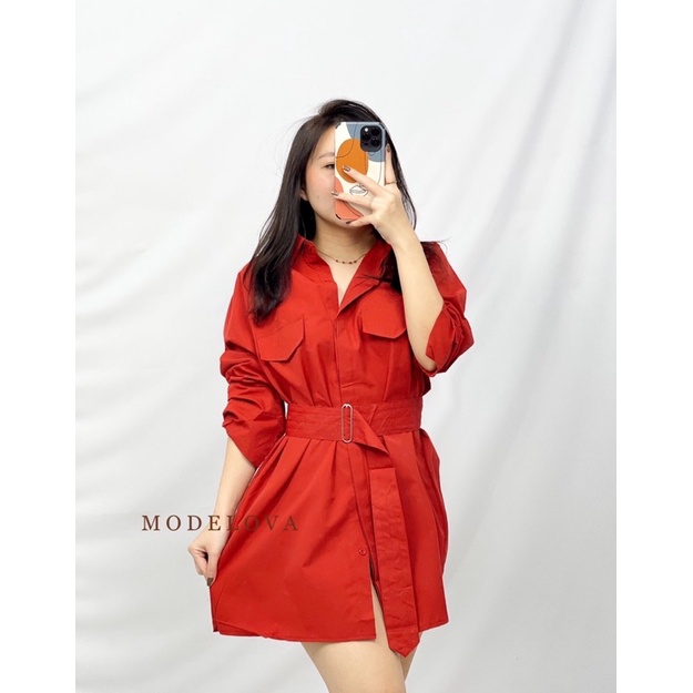 MDLV 34400 MONROE MIDI COAT KEMEJA OVERALL BLAZER WANITA KEMEJA PREMIUM DRESS KEMEJA FASHION IMPORT