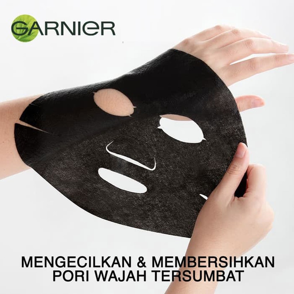 GARNIER SERUM MASK PURE CHARCOAL BLACK ALGAE 28gr - Masker Wajah