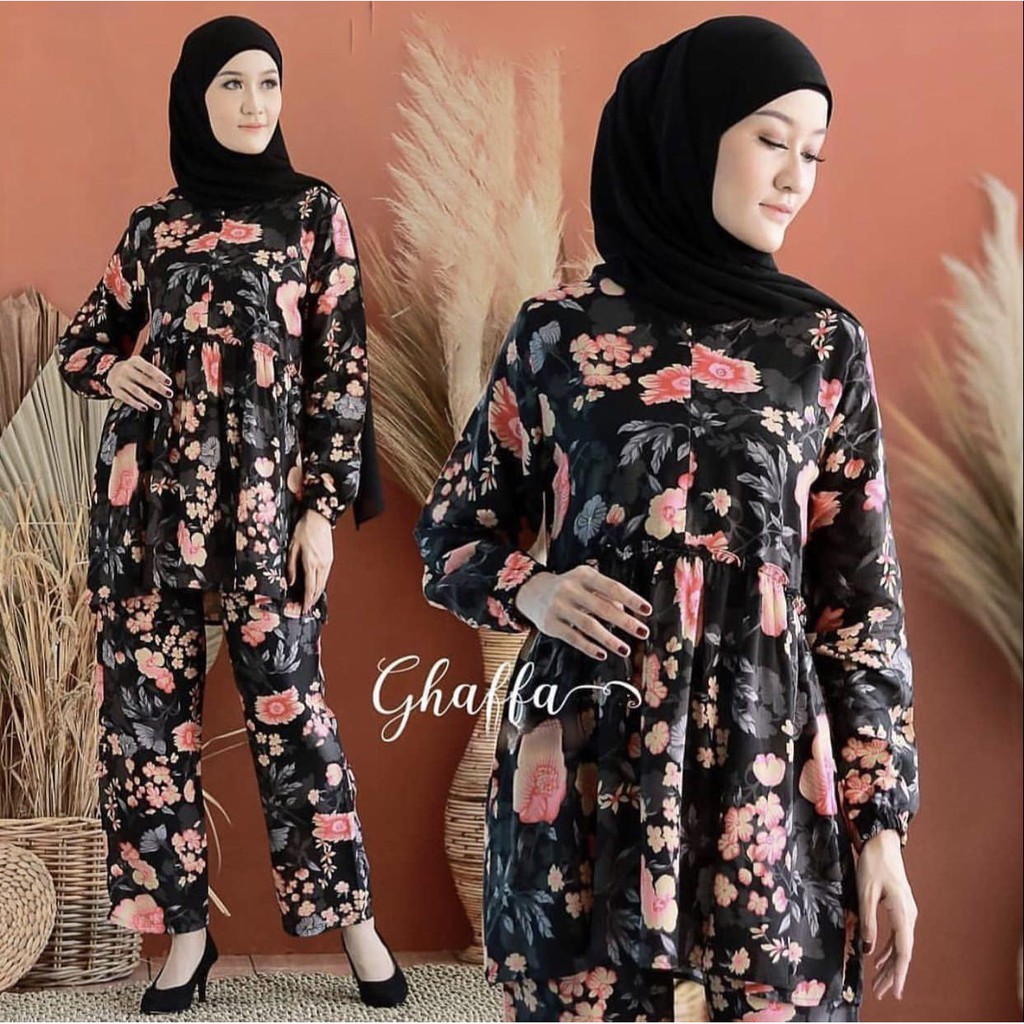 (GRIYA ALISHBA.ID) TERLARIS GHAFFA DAILY SET ONE SET BUNGA ASOKA FLOWERY
