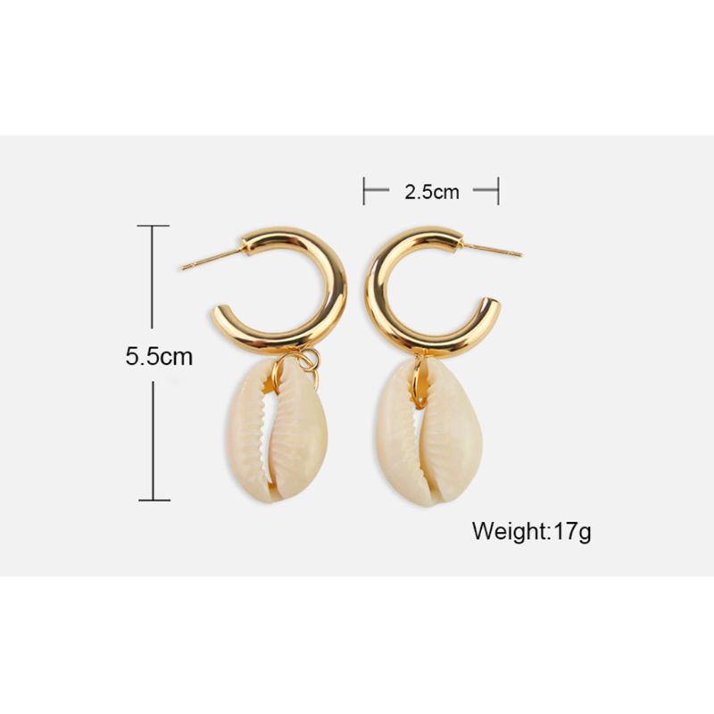 SIY  Fashion Women New Natural Shell Earrings Charming Bohemian Style Alloy Earring Ear Jewelry for Lady