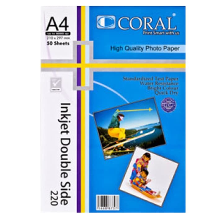 

CORAL INKJET PAPER DOUBLE SIDE 220GSM A4