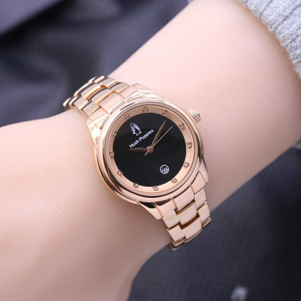 Jam Tangan Wanita Fashion L2703S Tali Rantai Tanggal Aktif Free Box &amp; Baterai