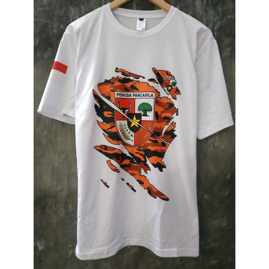 kaos tshirt baju pemuda pancasila PP putih terbaru cotton combad 30s sblon plastisol