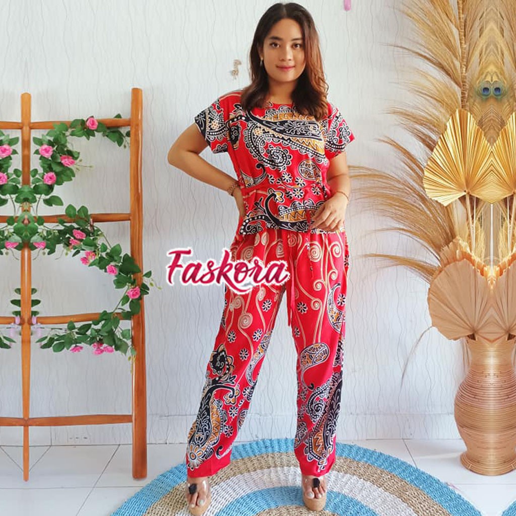 One Set Pajamas Rayon Jumbo XXL Jodha / Setelan Piyama Wanita Kekinian / Pajamas Set Jodha ld 120cm