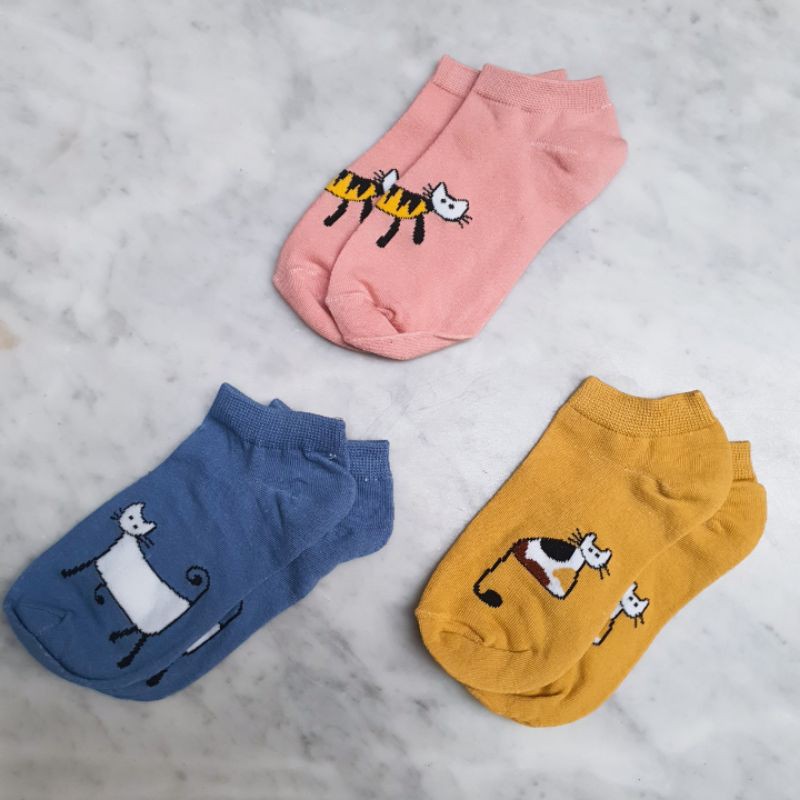 Kaos Kaki Pendek Motif Kucing