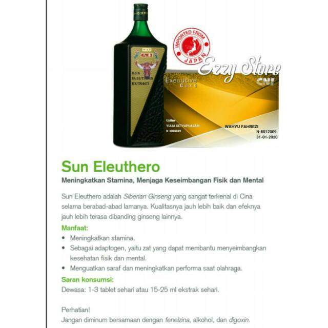 

CNI Sun Eleuthero Ekstrak 1 Liter (Import Jepang)