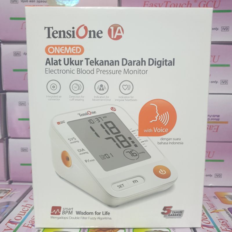 Tensimeter Digital Dengan Suara TensiOne 1A OneMed + Adaptor Alat Tensi Darah Digital Alat Ukur Tensi