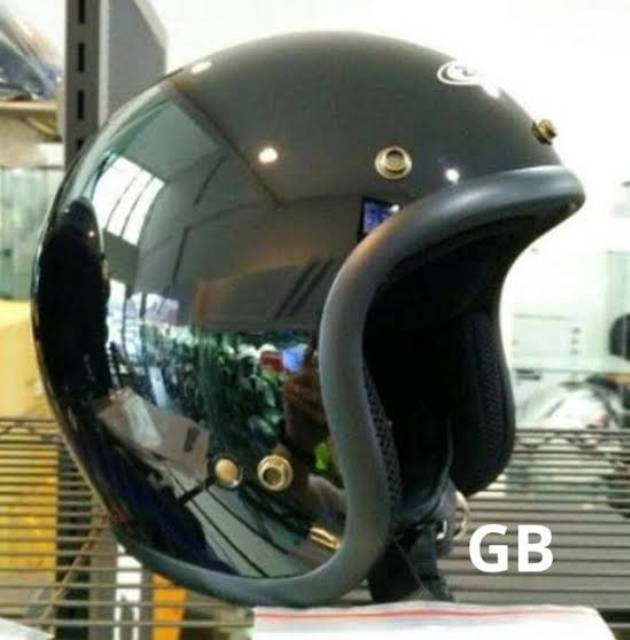 Helm Zeus 385 C 385c retro klasik classic cafe racer vespa harley bike motor biker kancing helmet