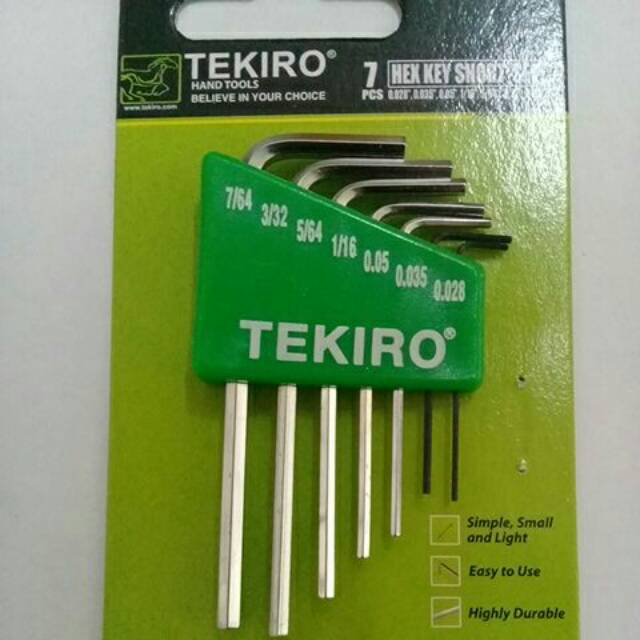 Perakas kunci l set tekiro mini 7 Pcs ( inchi ) - kunci l inchi set 7pcs tekiro