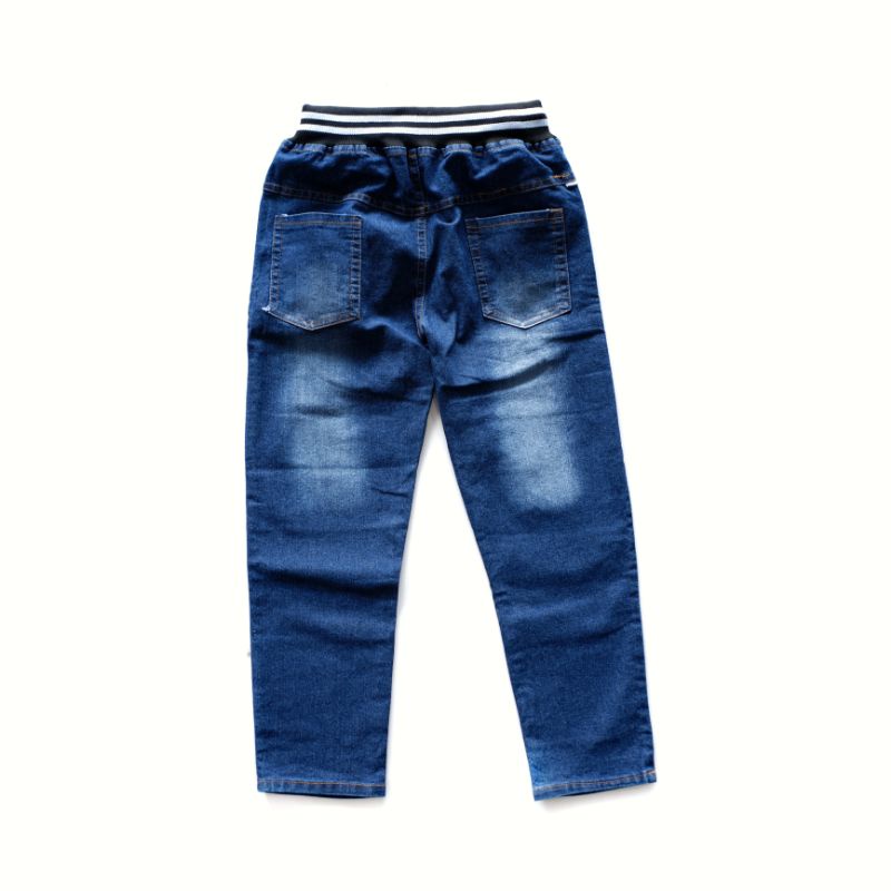 Celana Jeans Panjang Anak Laki Cowok 7-9Thn Jeans Rib Whisker TR Biowash