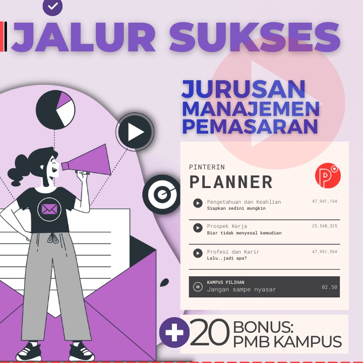 

Daily Planner Kuliah Jurusan Manajamen Pemasaran | SNMPTN-SBMPTN-UTBK Weekly Binder Loose leaf B5