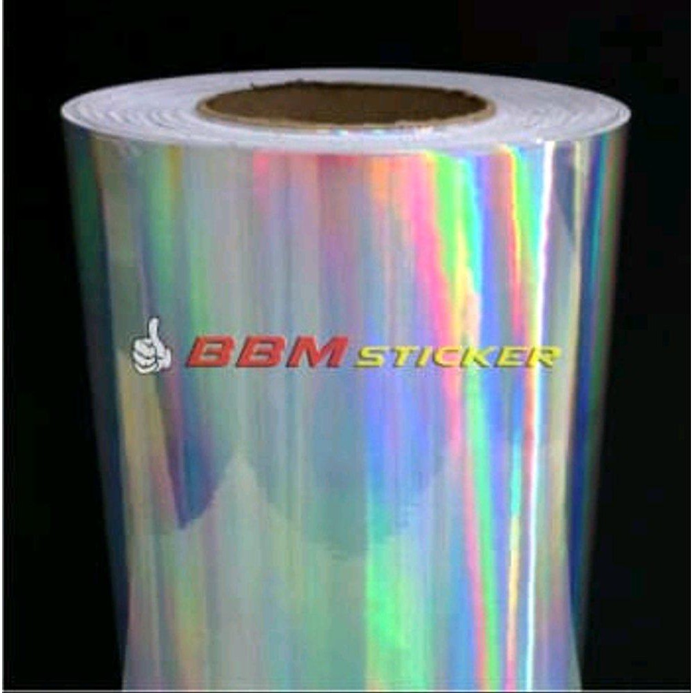 

Hologram sticker polos pelangi per meter