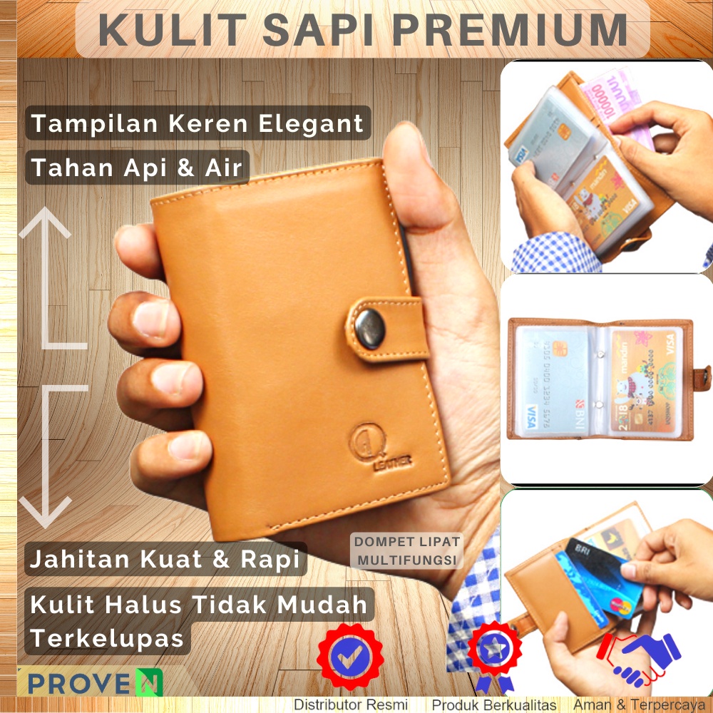 Dompet Kulit Pria Dompet Kartu Pria Lipat Kulit Asli Original Dompet Kartu Kulit Sapi Asli CH02 GARANSI ORIGINAL