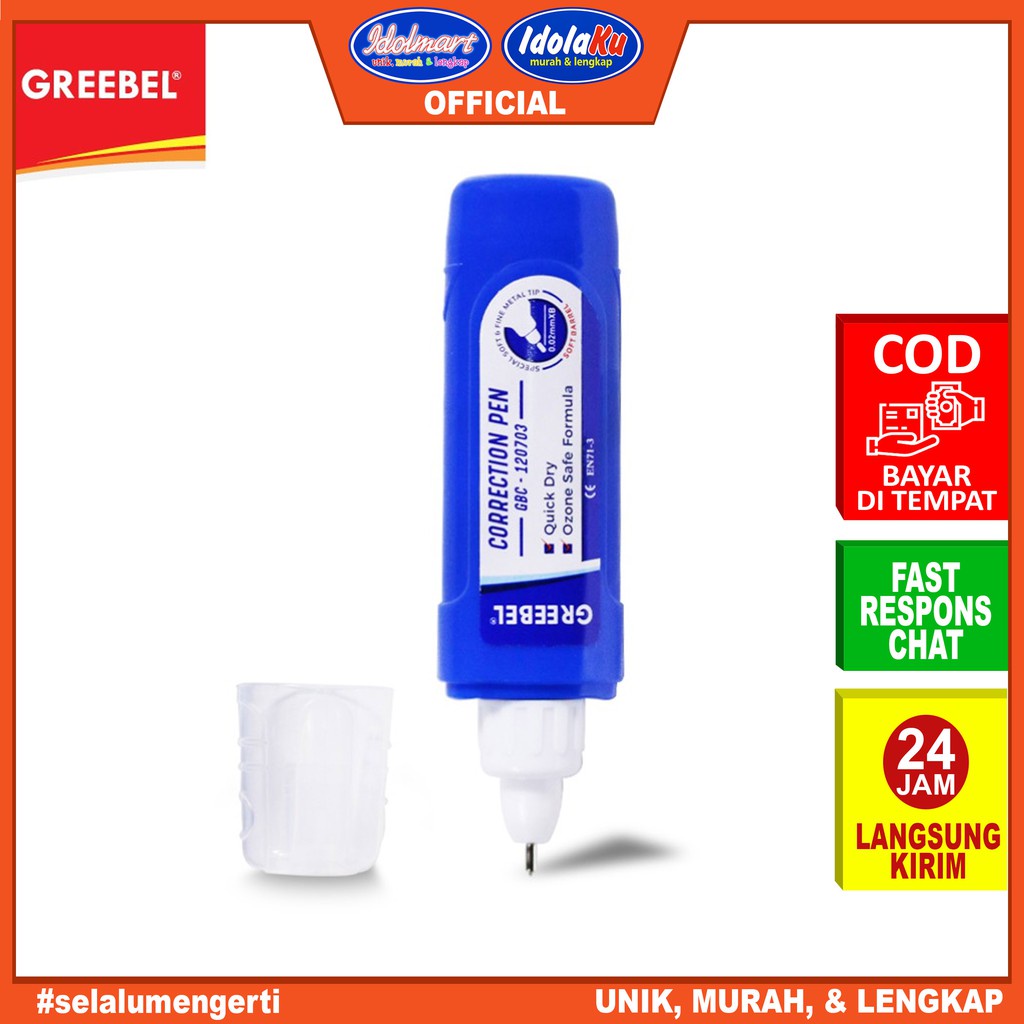 IDOLMART GREEBEL Tip-Ex - Correction Pen Greebel GBC 120703 (PCS) Surabaya