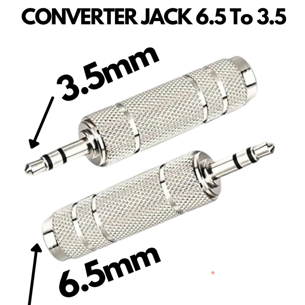 CONVERTER AUDIO JACK 6.5mm TO 3.5mm SAMBUNGAN KABEL MICROPHONE