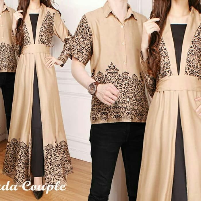 Pakaian couple  Couple Batik Prada Mocca