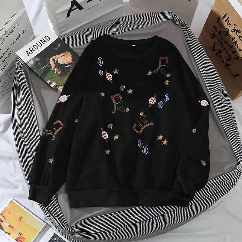 Sweater Wanita | Galaxy Star Sweater | Sweater wanita Casual