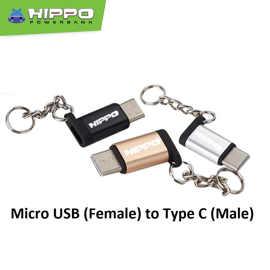 Hippo Adapter Converter OTG MICRO USB FEMALE TO TYPE C MALE Zinc Alloy Adaptor Tipe C Original Ori