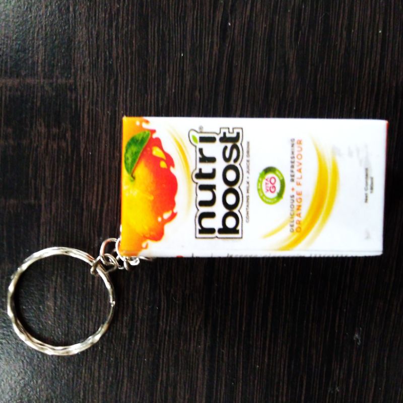 GANTUNGAN KUNCI UNIK MURAH MINIATUR KOTAK MINUMAN-Nutriboost Orange
