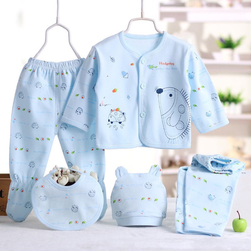 [Paket 5pcs] Perlengkapan Bayi Baru Lahir Baju Newborn Gift Set AQ4248-1
