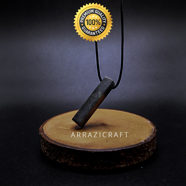 Kalung Alami Batu Akik Black Jade Hitam Asli ACEH Terbaik Super Original