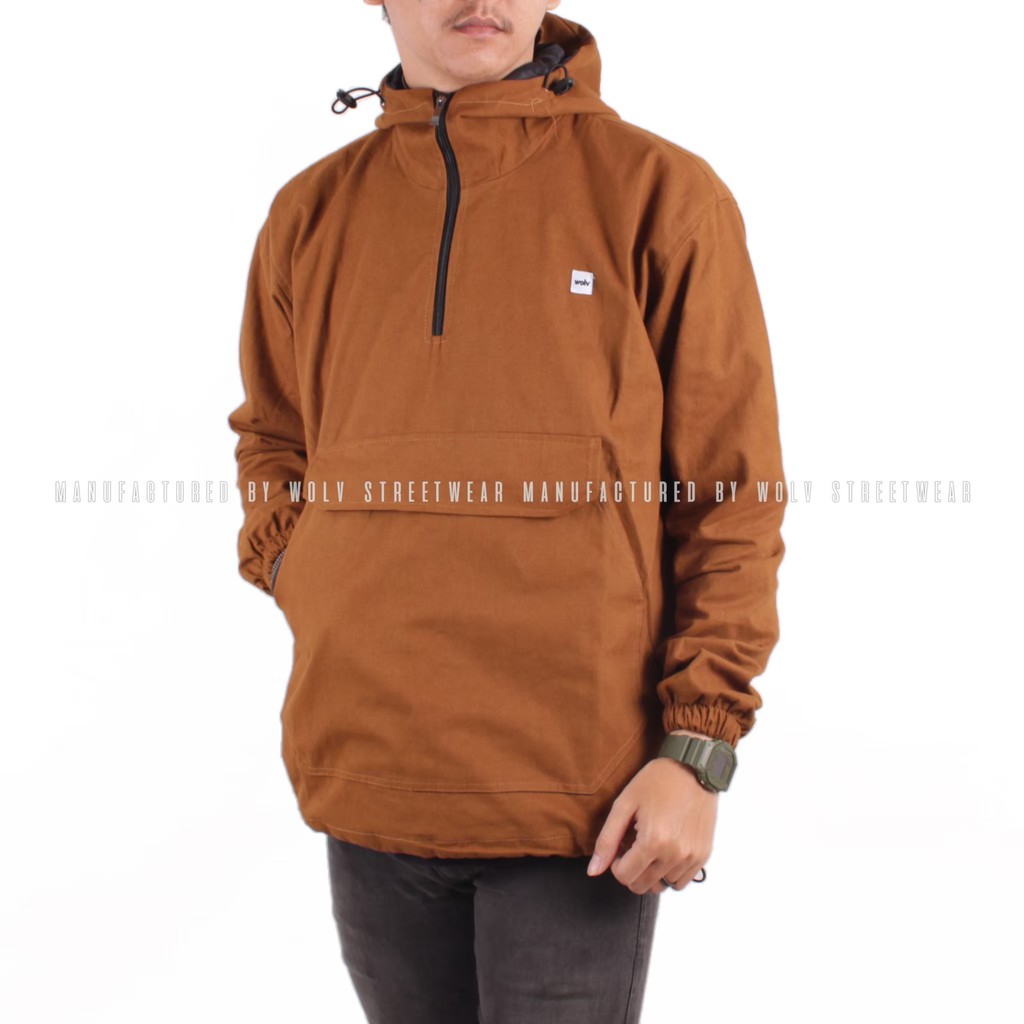 [ PALING BARU ] JAKET WINDBREAKER CANVAS PRIA / JAKET CAGOULE CANVAS / JAKET CANVAS ORIGINAL WOLV