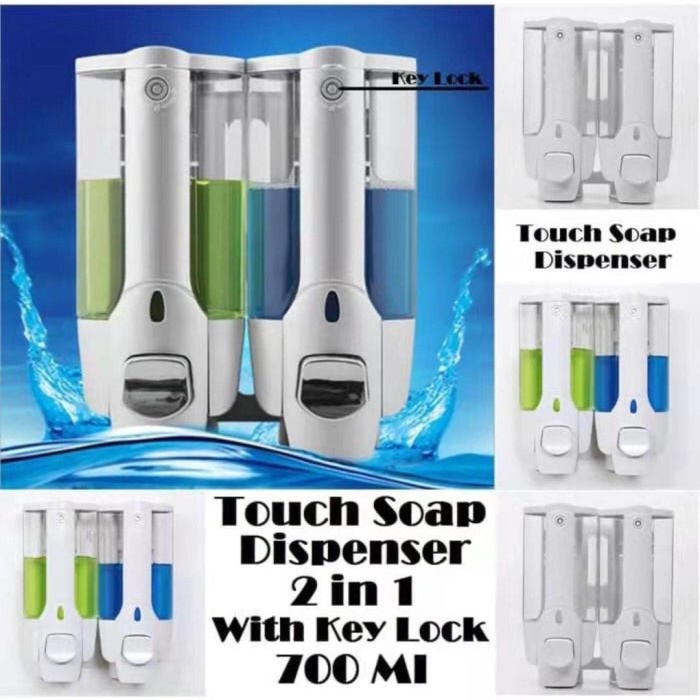 Dispenser sabun Double 2in1 dengan keylock