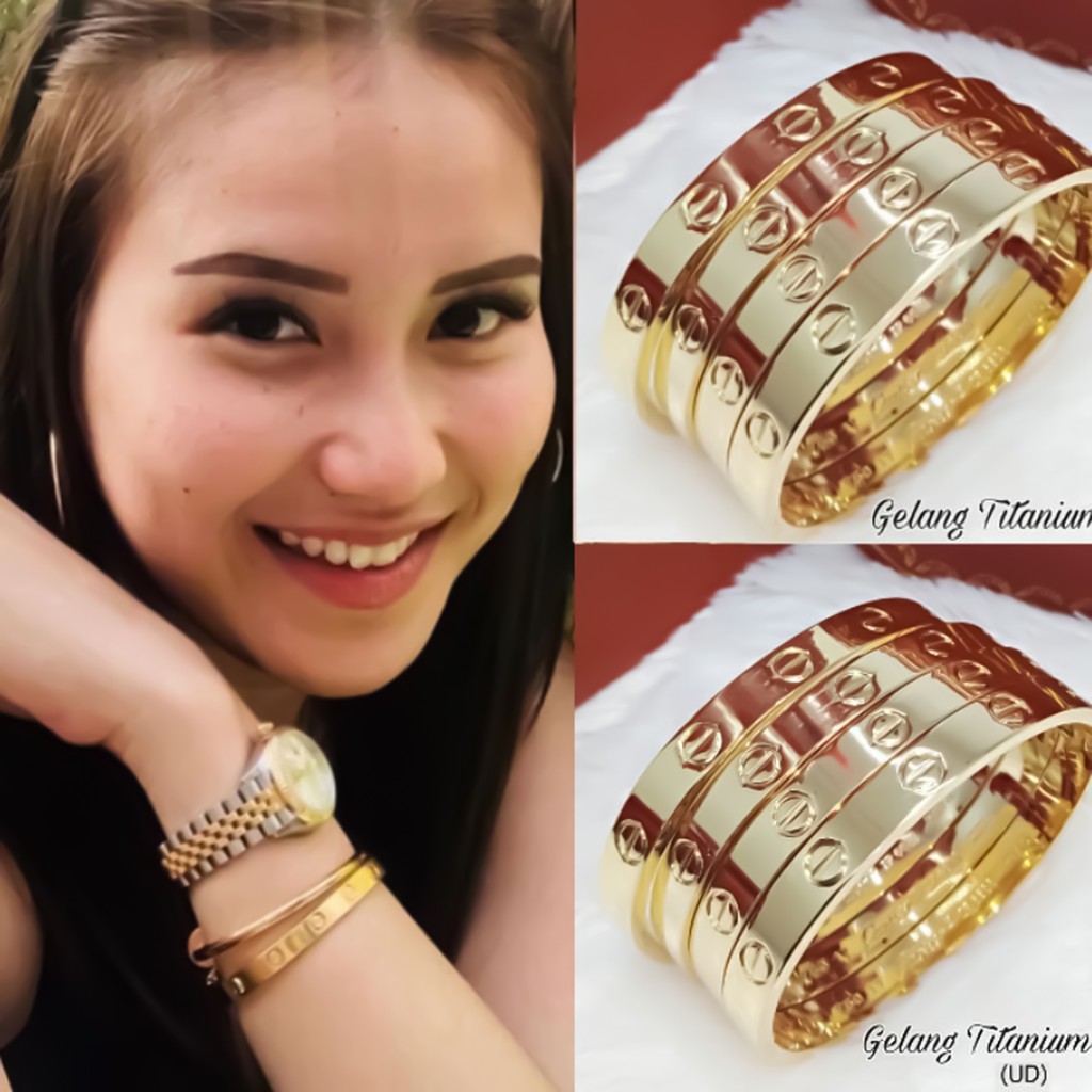 Gelang Titanium Satuan Emboss 750 UD Polos