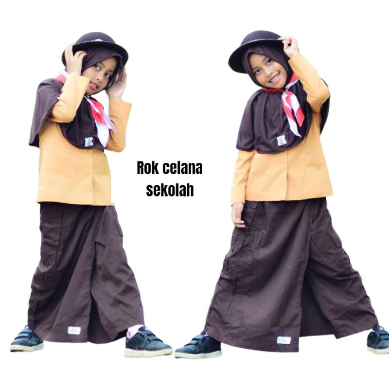 Rok Celana Muslimah Anak Perempuan Bahan Katun Drill Premium - Rok celana Sekolah Anak Perempuan - R
