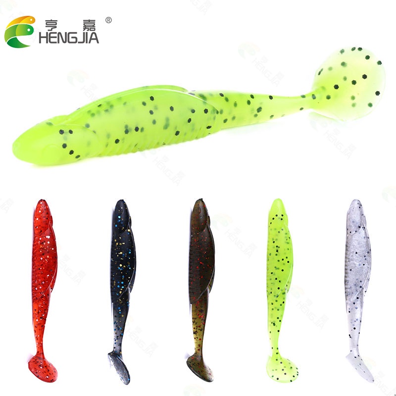 HENGJIA 6Pcs 9.5cm/6g Softworm Umpan Pancing Swimbait Ikan Fishing Lure Crankbait Kail Hook Tackle